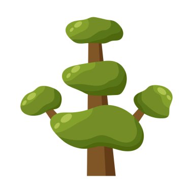 Beyaz arkaplanda soyut yeşil ağaç - Vektör illüstrasyonu