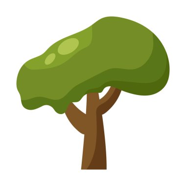 Beyaz arkaplanda soyut yeşil ağaç - Vektör illüstrasyonu