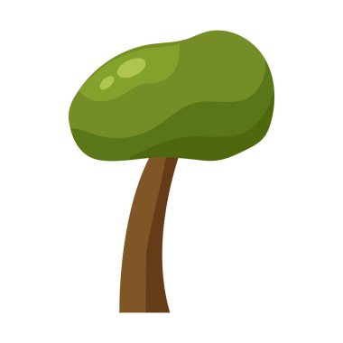 Beyaz arkaplanda soyut yeşil ağaç - Vektör illüstrasyonu