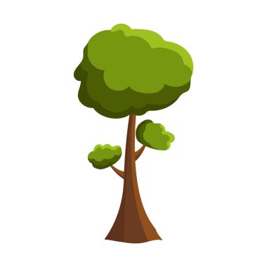 Beyaz arkaplanda soyut yeşil ağaç - Vektör illüstrasyonu