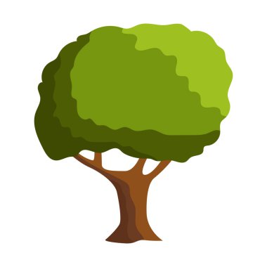 Beyaz arkaplanda soyut yeşil ağaç - Vektör illüstrasyonu