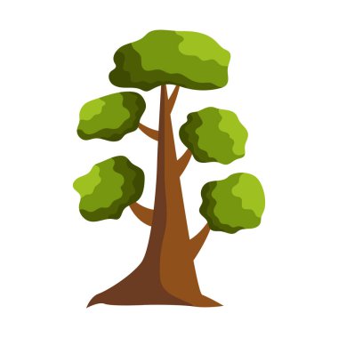 Beyaz arkaplanda soyut yeşil ağaç - Vektör illüstrasyonu