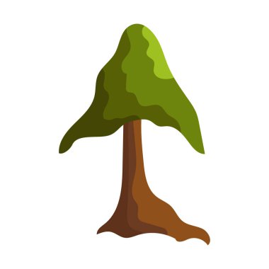 Beyaz arkaplanda soyut yeşil ağaç - Vektör illüstrasyonu