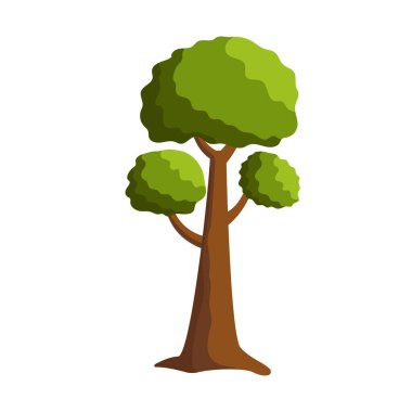 Beyaz arkaplanda soyut yeşil ağaç - Vektör illüstrasyonu