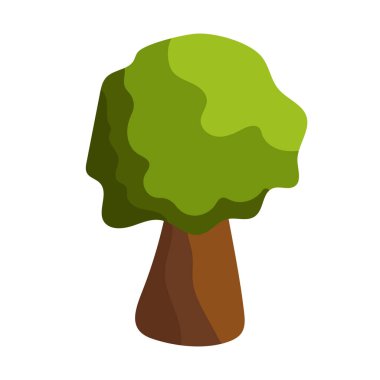 Beyaz arkaplanda soyut yeşil ağaç - Vektör illüstrasyonu