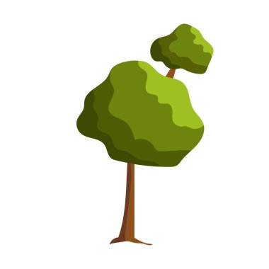 Beyaz arkaplanda soyut yeşil ağaç - Vektör illüstrasyonu