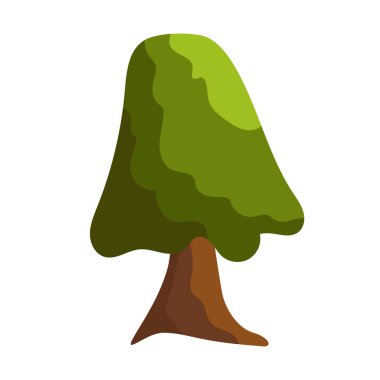 Beyaz arkaplanda soyut yeşil ağaç - Vektör illüstrasyonu