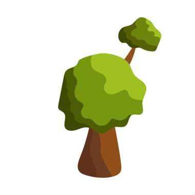 Beyaz arkaplanda soyut yeşil ağaç - Vektör illüstrasyonu