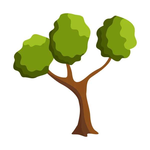 Abstrakter Grüner Baum Auf Weißem Hintergrund Vektorillustration — Stockvektor