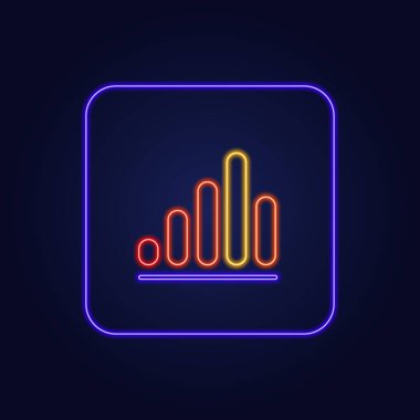 Stil sarı neon grafik simgesi - Vektör illüstrasyonu