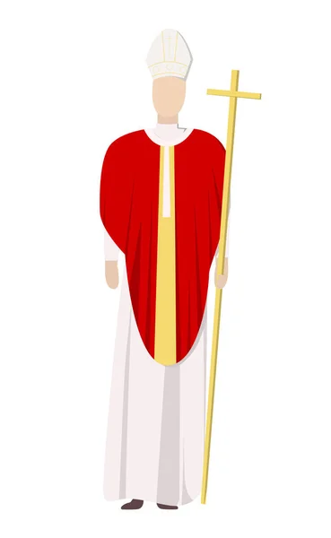 Hombre Uniforme Iglesia Vaticana Asistente Templo Vector Ilustración — Archivo Imágenes Vectoriales
