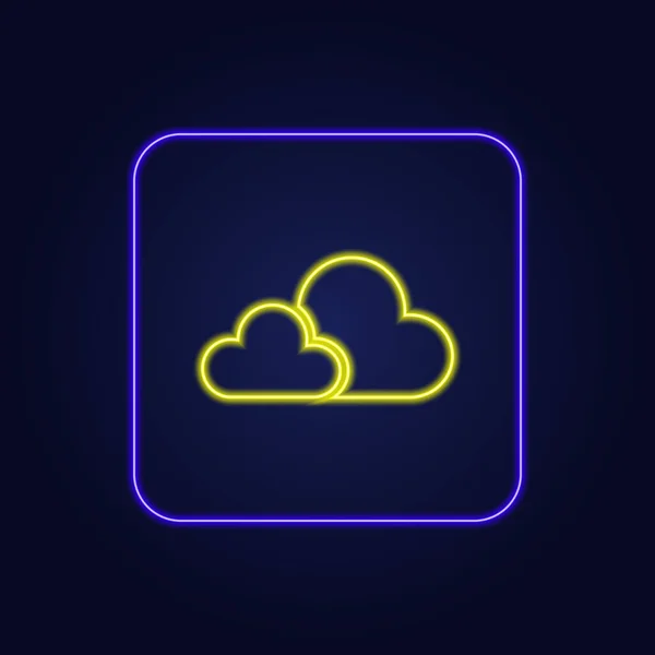 Beautiful Stylish Colorful Neon Cloud Icon Vector Illustration — Stock Vector