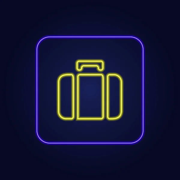 Schöne Stilvolle Bunte Neon Koffer Ikone Vektorillustration — Stockvektor