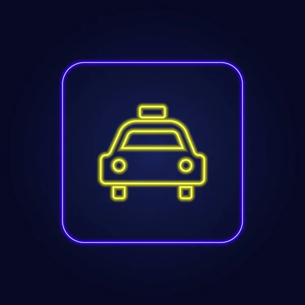 Güzel Renkli Neon Taksi Ikonu Vektör Illüstrasyonu — Stok Vektör