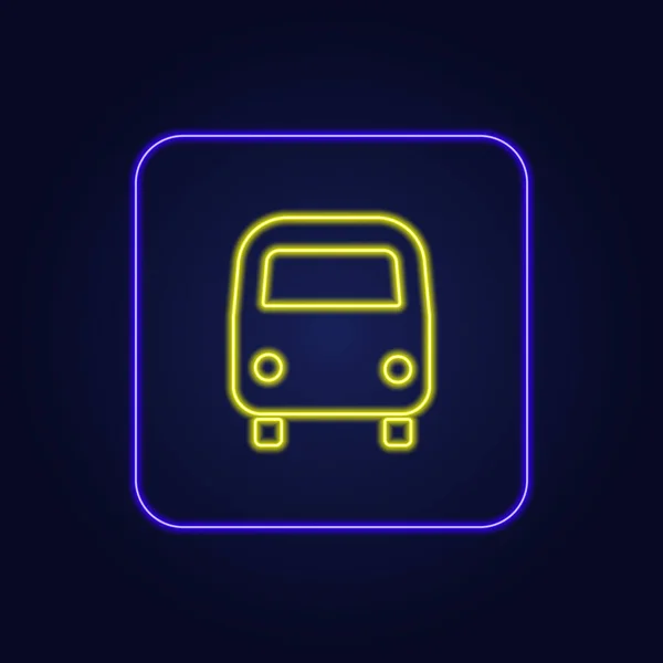 Piękne Stylowe Kolorowe Neon Ikona Znak Autobus Wektor Ilustracji — Wektor stockowy