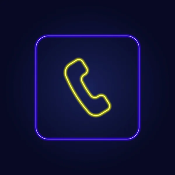 Bonito Elegante Colorido Neon Telefone Auscultador Ícone Ilustração Vetor —  Vetores de Stock