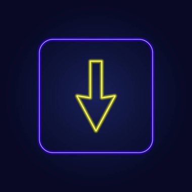 Güzel renkli neon sol ok simgesi - Vektör illüstrasyonu