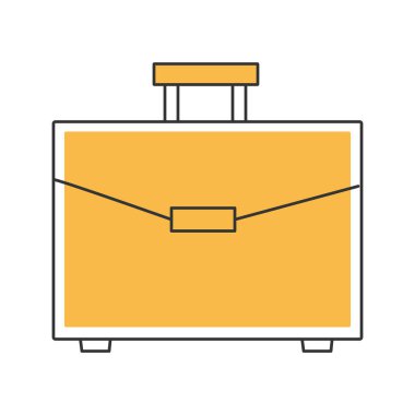 Beyaz arkaplanda izole edilmiş ince çizgi iş çantası simgesi - Vektör illüstrasyonu