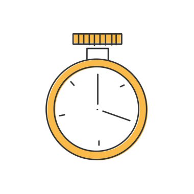 Beyaz arkaplanda izole edilmiş ince çizgi spor kronometre simgesi - Vektör illüstrasyonu