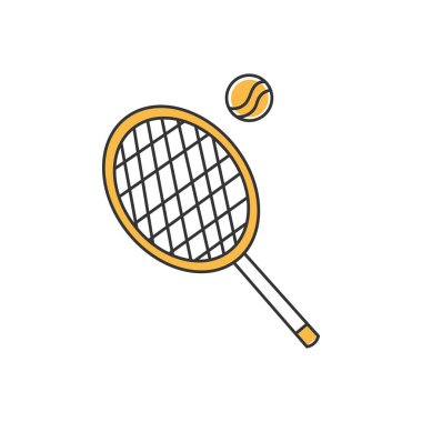 Beyaz arkaplanda tenis ince çizgi modayı simgesi izole edildi - Vektör illüstrasyonu