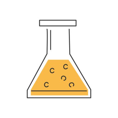 Beyaz arkaplandaki bir test tüpünün ince çizgi simgesi - Vektör illüstrasyonu