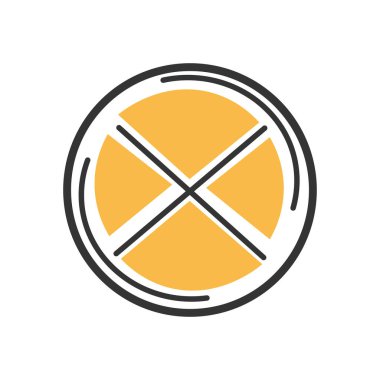 Beyaz arkaplanda suşi rulolarının şık ince çizgi simgesi - Vektör illüstrasyonu