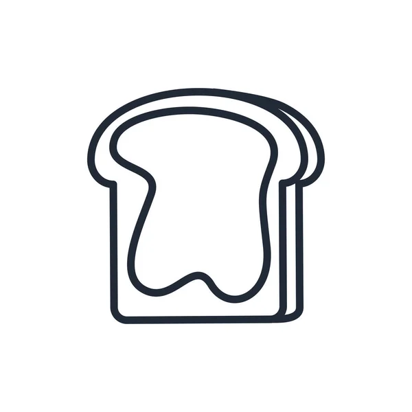 Κομψή Λεπτή Γραμμή Εικονίδιο Φρυγανισμένο Ψωμί Λευκό Φόντο Vector Illustration — Διανυσματικό Αρχείο