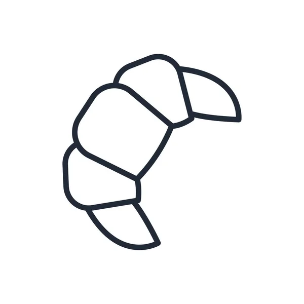 Élégante Icône Croissant Ligne Mince Isolé Sur Fond Blanc Illustration — Image vectorielle