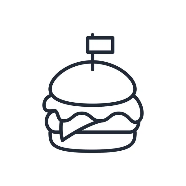 Stilvolle Dünne Linie Burger Symbol Isoliert Auf Weißem Hintergrund Vector — Stockvektor