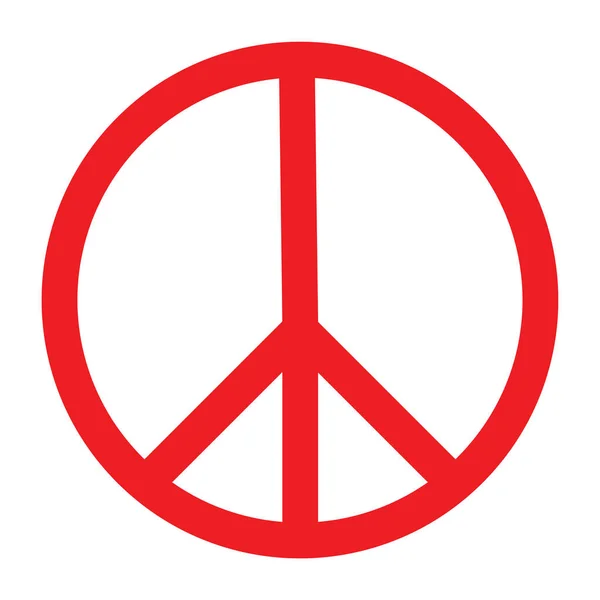 白い背景に平和の赤い記号 ベクトルイラスト — ストックベクタ