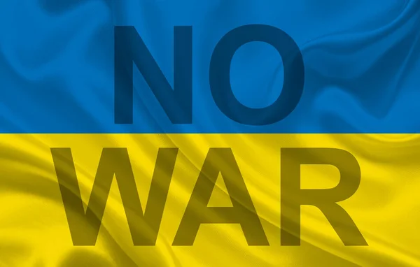 Utveckla Skrynklig Flagga Det Oberoende Landet Ukraina Inget Krig Illustration — Stockfoto