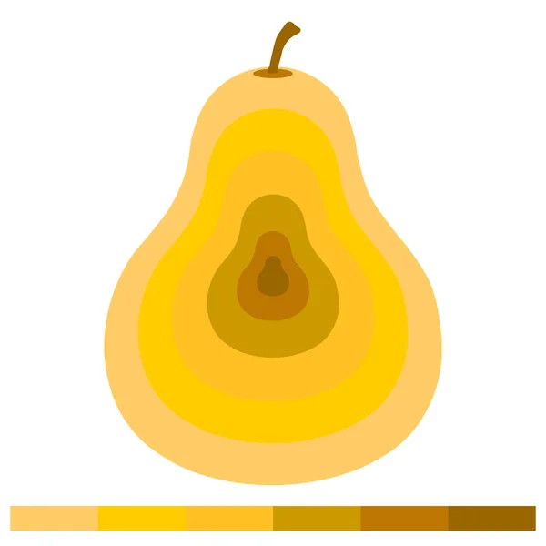 Pear Pcs Warm Shades Color Vector Illustration - Stok Vektor