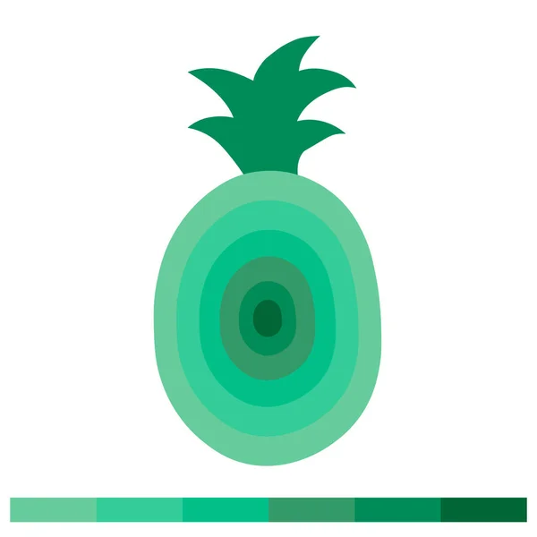 Ananas Stück Warme Farbtöne Vector Illustration — Stockvektor