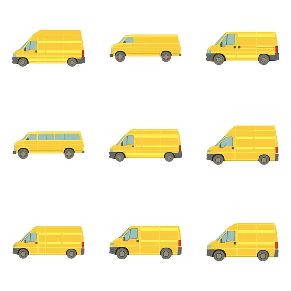 Σύνολο Από Ρεαλιστικά Φορτηγά Λευκό Φόντο Vector Illustration — Διανυσματικό Αρχείο