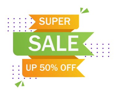 Soyut beyaz web pankartı, kartvizit, şablon satışı% 50 - Vektör illüstrasyonu