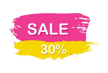 Boya lekeli web pankartı, kartvizit, yüzde 30 şablon - Vektör illüstrasyonu