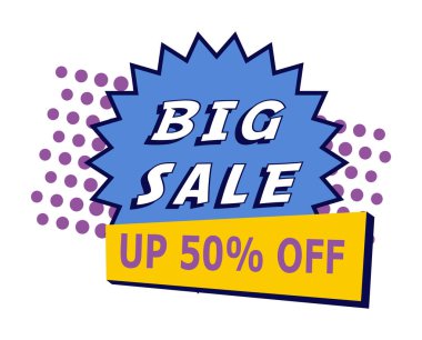 Web afişi, şablon, kartpostal reklamı soyut stilde yüzde 50 indirim - vektör illüstrasyon