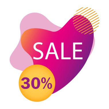 Soyut web pankartı, kartvizit, satış şablonu% 30 - Vektör illüstrasyonu