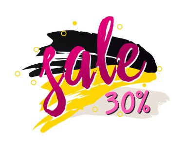 Soyut web pankartı, kartvizit, satış şablonu% 30 - Vektör illüstrasyonu