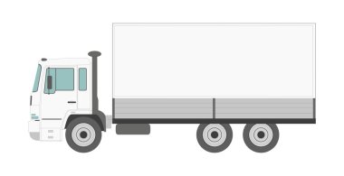 Beyaz arka planda büyük beyaz kamyon - Vektör illüstrasyonu