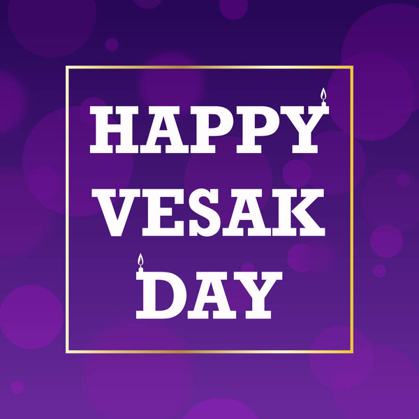 Happy Vesak Day, purple bokeh background - Vector illustration