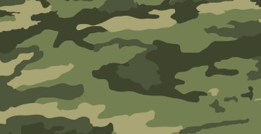 Panoramik yeşil ordu flora arkaplan dokusu - Vektör illüstrasyonu