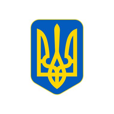 Bağımsız Ukrayna 'nın resmi arması beyaz arka planda - Vektör illüstrasyonu