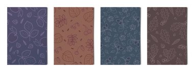 Reklam, kartvizit ve afişler için 4 pc soyut sanatsal doku seti - Vektör illüstrasyon