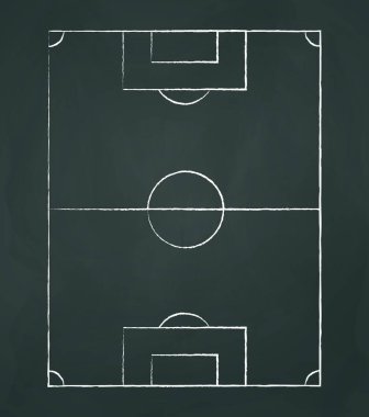 Resmi futbol işaretleri olan karatahta arkaplan - Vektör illüstrasyonu