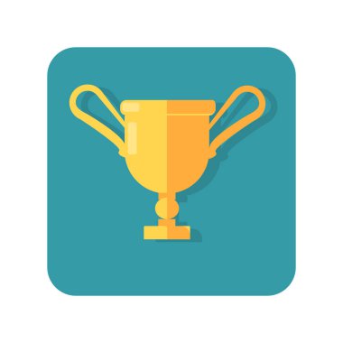 Beyaz arkaplanda soyut düğme spor kupası simgesi - Vektör illüstrasyonu