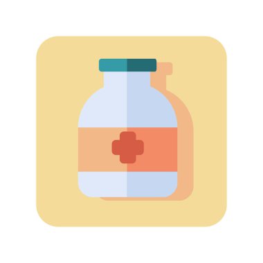 Beyaz arkaplanda soyut düğme hapı kavanozu simgesi - Vektör illüstrasyonu