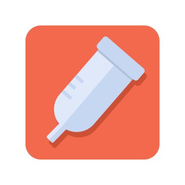 Beyaz arkaplanda soyut düğme tıbbi şırıngası - Vektör illüstrasyonu