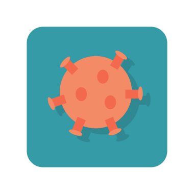 Beyaz arkaplanda soyut tuş bakteri covid simgesi - Vektör illüstrasyonu