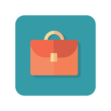 Beyaz arkaplanda evrak çantası soyut düğme simgesi - Vektör illüstrasyonu